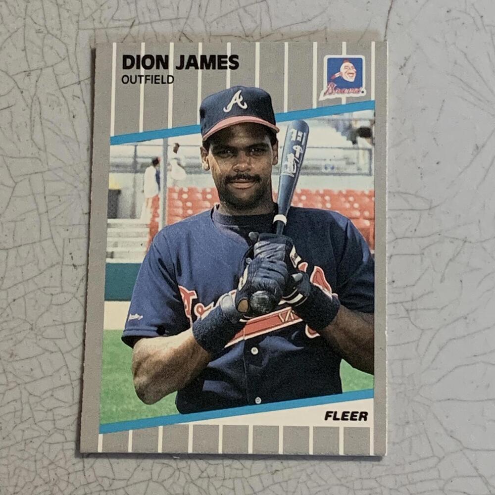 1989‎ Fleer Dion James Baseball Trading Card #594 Braves Outfield